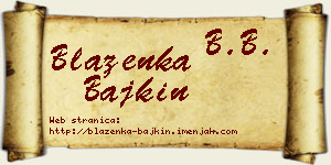 Blaženka Bajkin vizit kartica